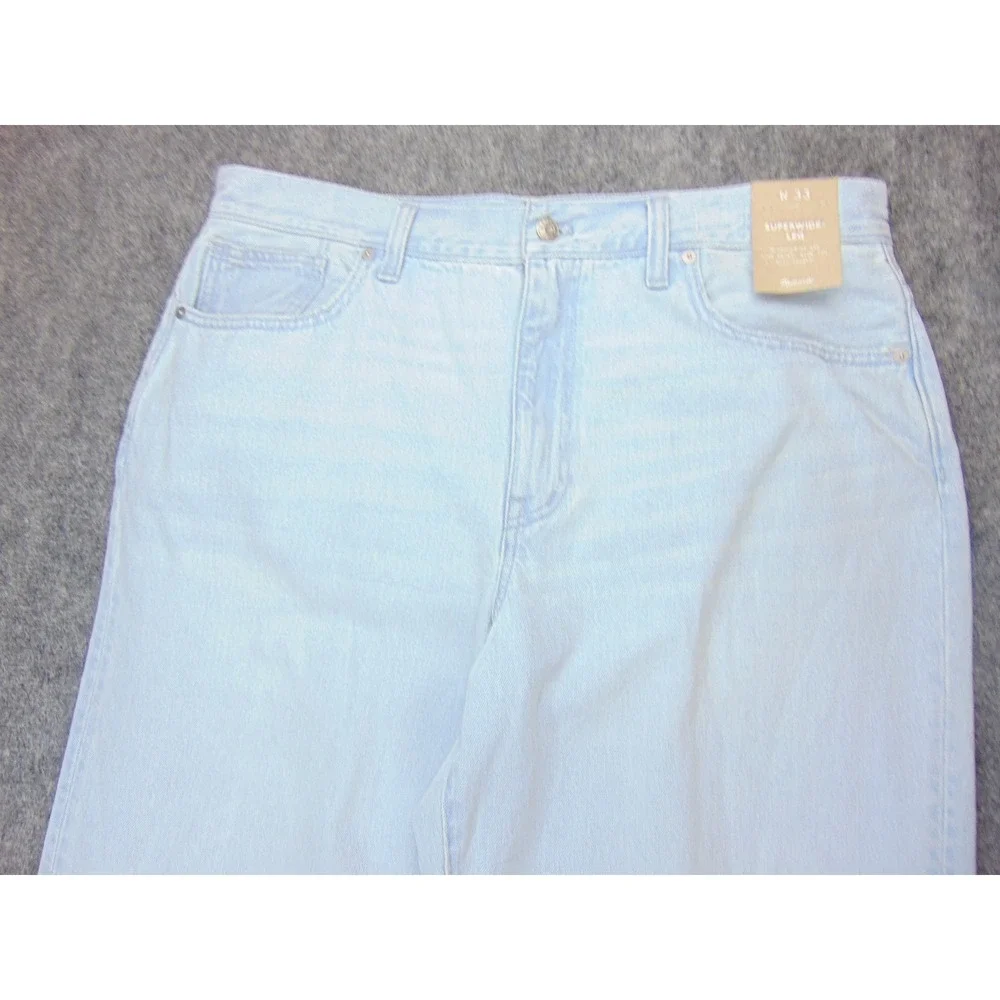 Madewell Superwide-Leg Jeans Mens 33 Light Blue Baggy Skate Streetwear‎ NK807